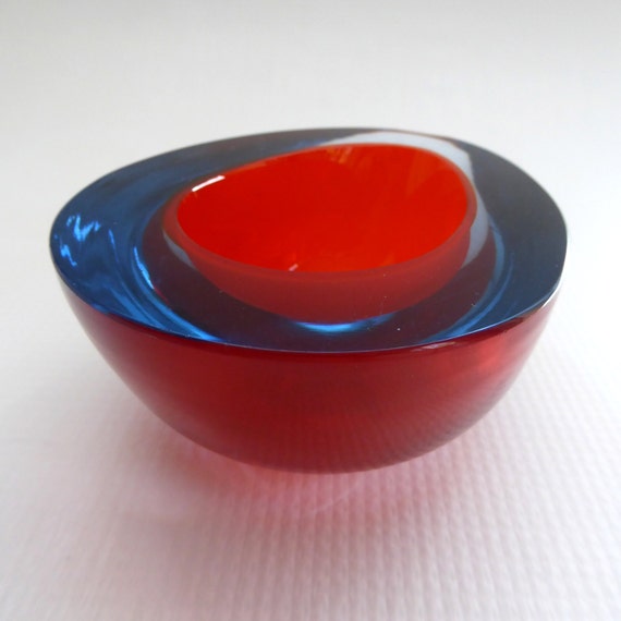 Murano sommerso glass GEODE. Small bowl/ashtray/dish
