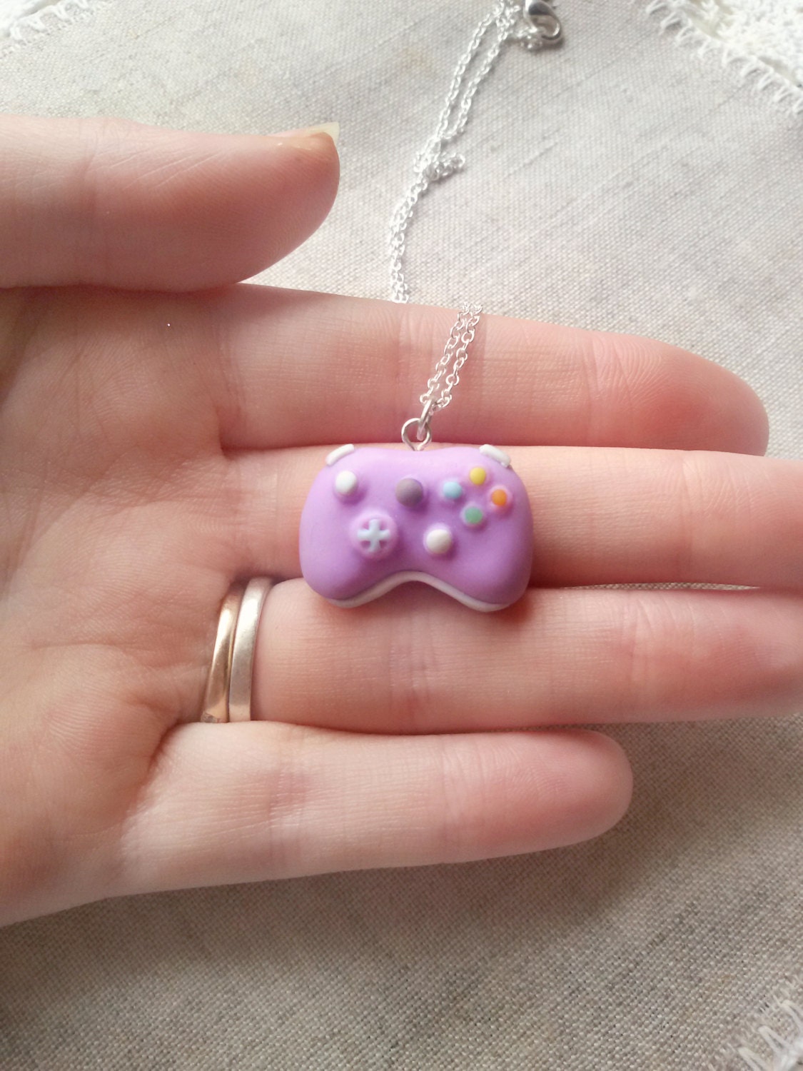Tiny game controller necklace gamer girl necklace video