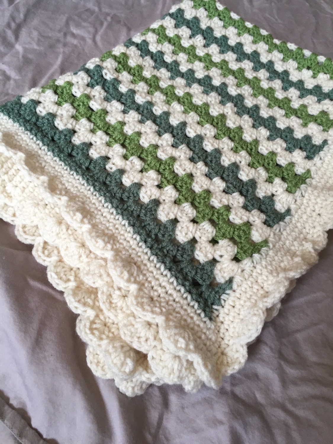 Custom Granny Stripe Baby Blanket Custom Crochet Baby