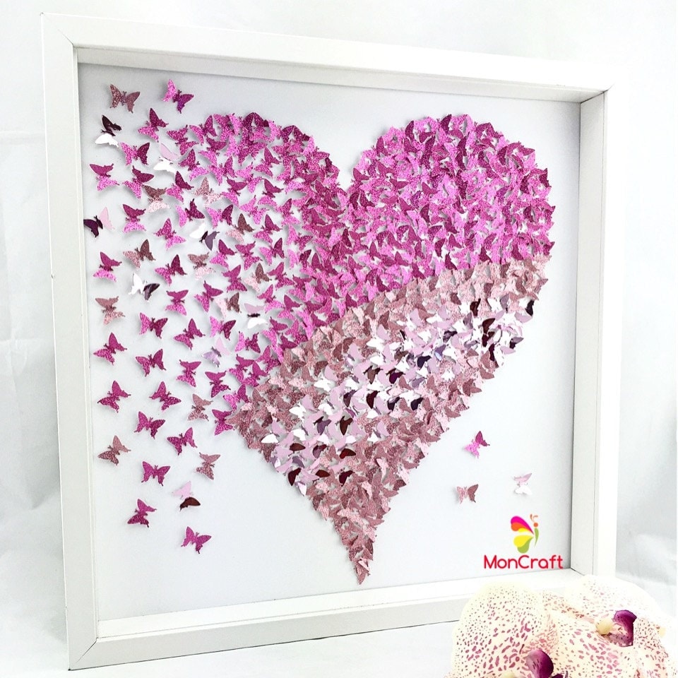 paper butterfly 3d butterfly wall art butterfly heart