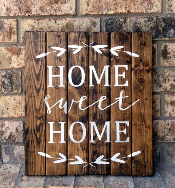 Home Sweet Home sign Personalized Wood Sign by TheWoodGrainHome