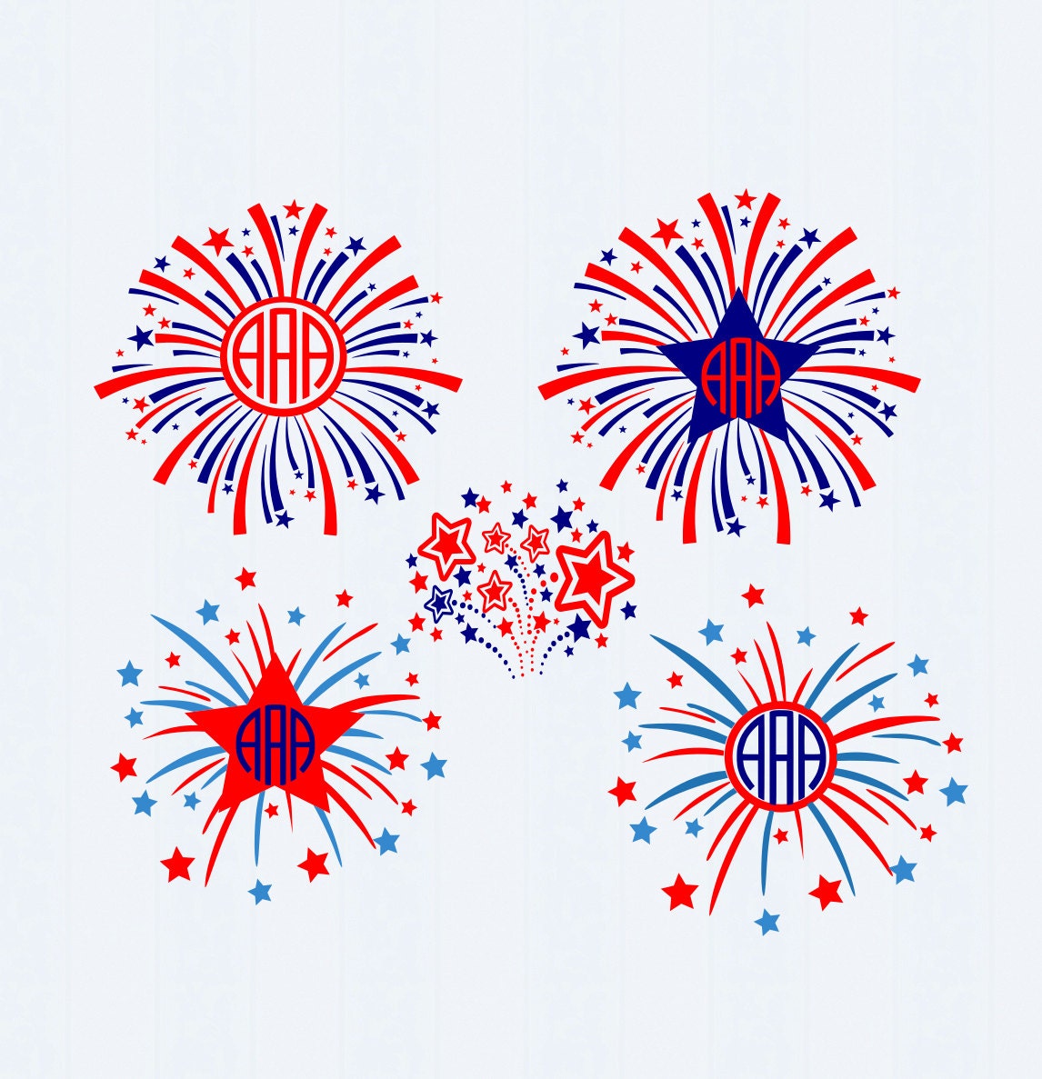 Download Fireworks monogram frame 4th of July America by ...