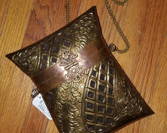 vintage brass purse