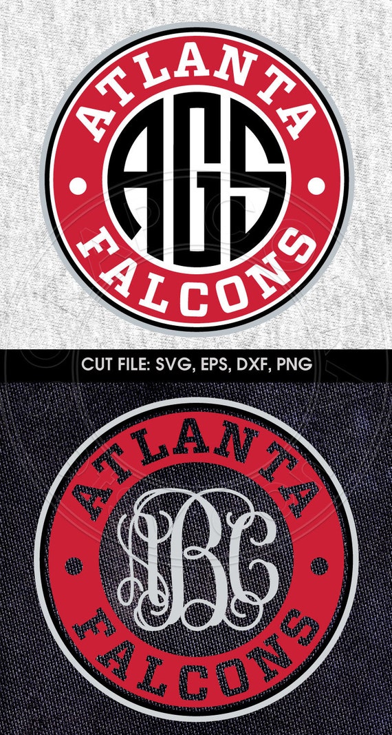 Download Football Atlanta Falcons Monogram Frame SVG eps DXF by ...