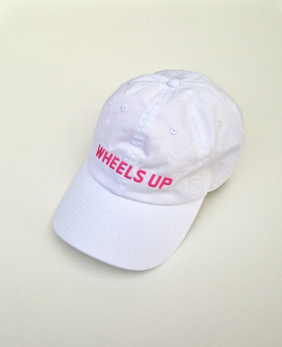WHEELS UP CAP // Hat // White // Pink // Strap // Minimal