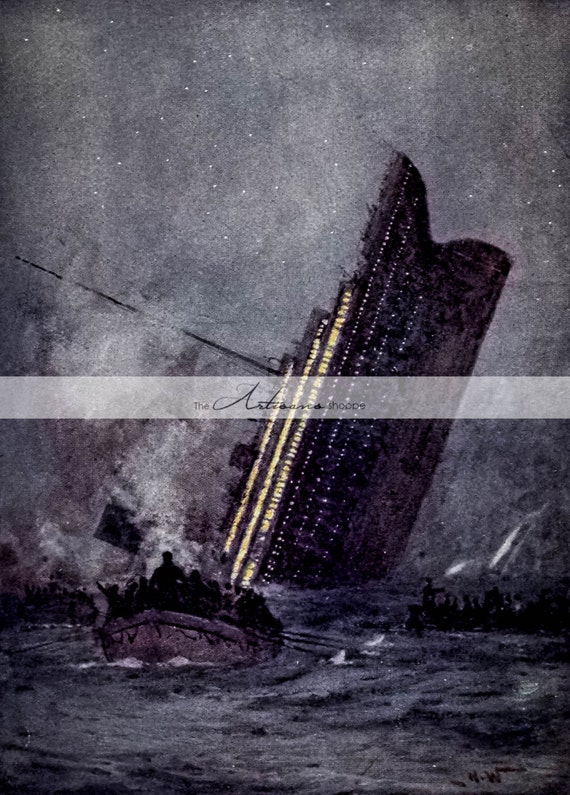 Digital Download Printable Titanic Sinking Ship Disaster