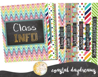 Back to School, Instant Download Binder Cover & Labels, Teacher Printables, Printable Binder Covers,