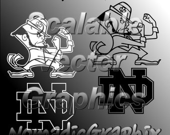 Notre Dame Fighting Irish - With Lettermark - Vector Cut Files - SVG / DXF / EPS