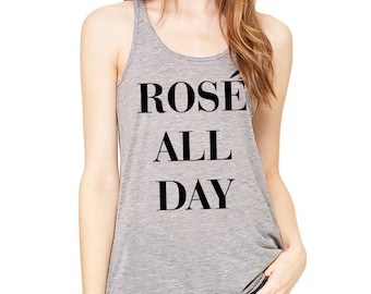 Rose All Day Tank Top Racerback, Funny Brunch Shirt, Wine Lovers Shirt, Brunch Tank, Rose All Day Tank, Yes Way Rose, Funny Wine Tank