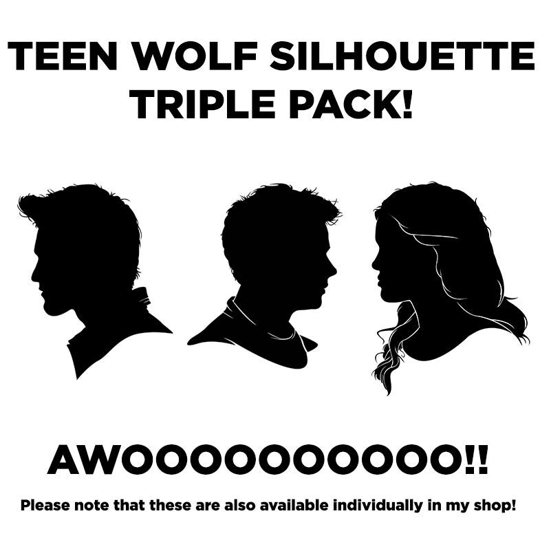 Teen Wolf Silhouette Portrait Prints Triple Pack