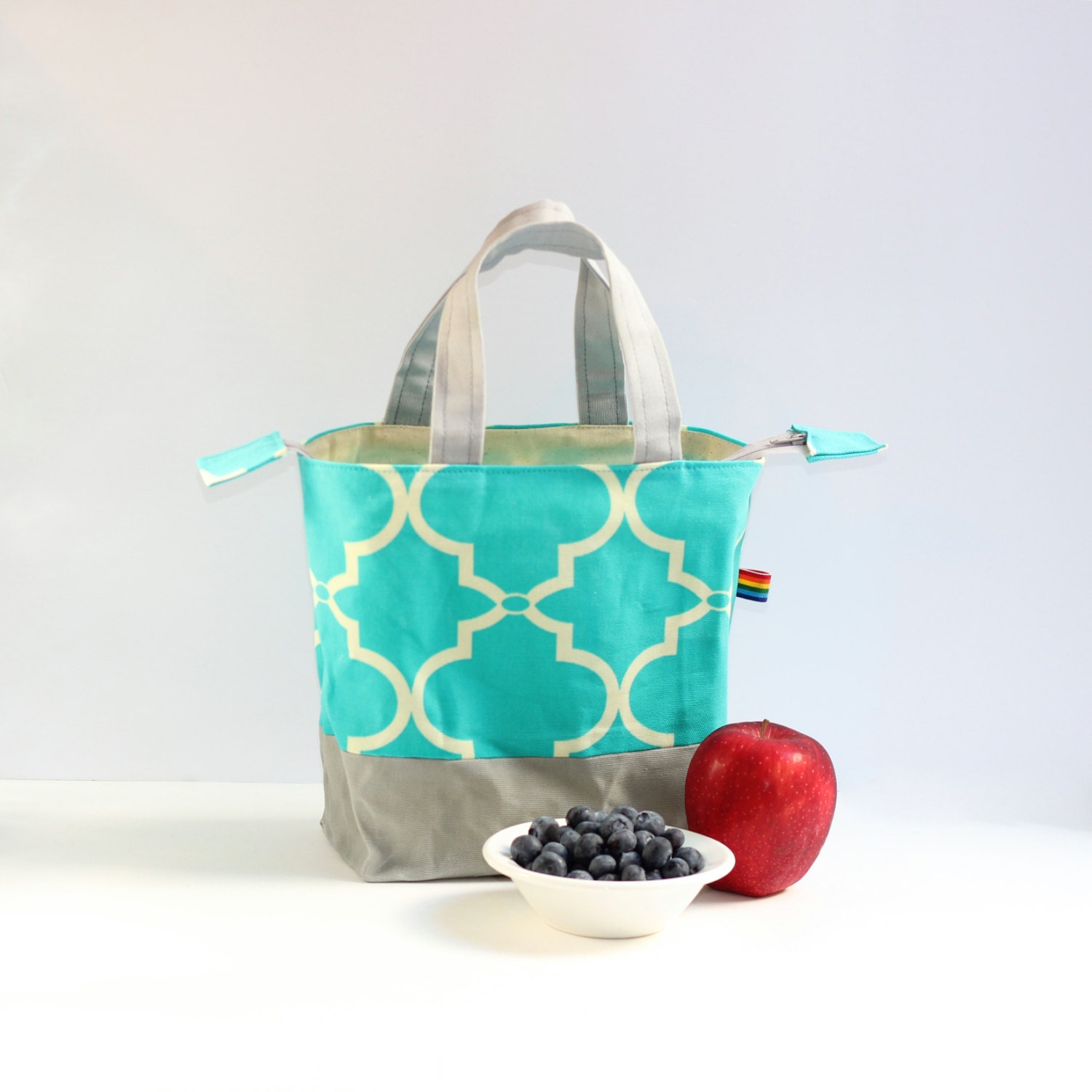 Waxed Canvas Lunch Tote Two Tone Canvas Food Safe Eco