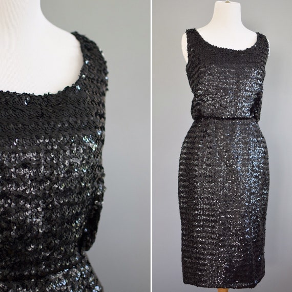 Vintage 1960s Dress / Neiman Marcus /Fully Sequined Cocktail