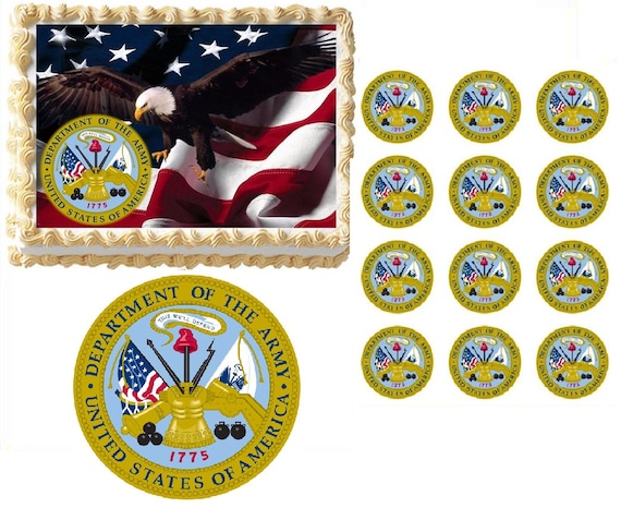 US Army Edible Cake Topper Image Army Cake Army Cupcakes