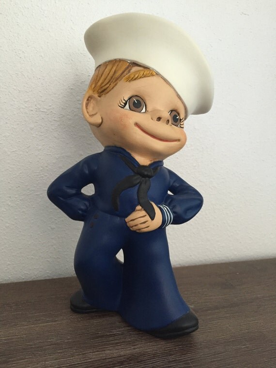 Hand Painted Ceramic Sailor Boy Figurine Sailor Boy Statue