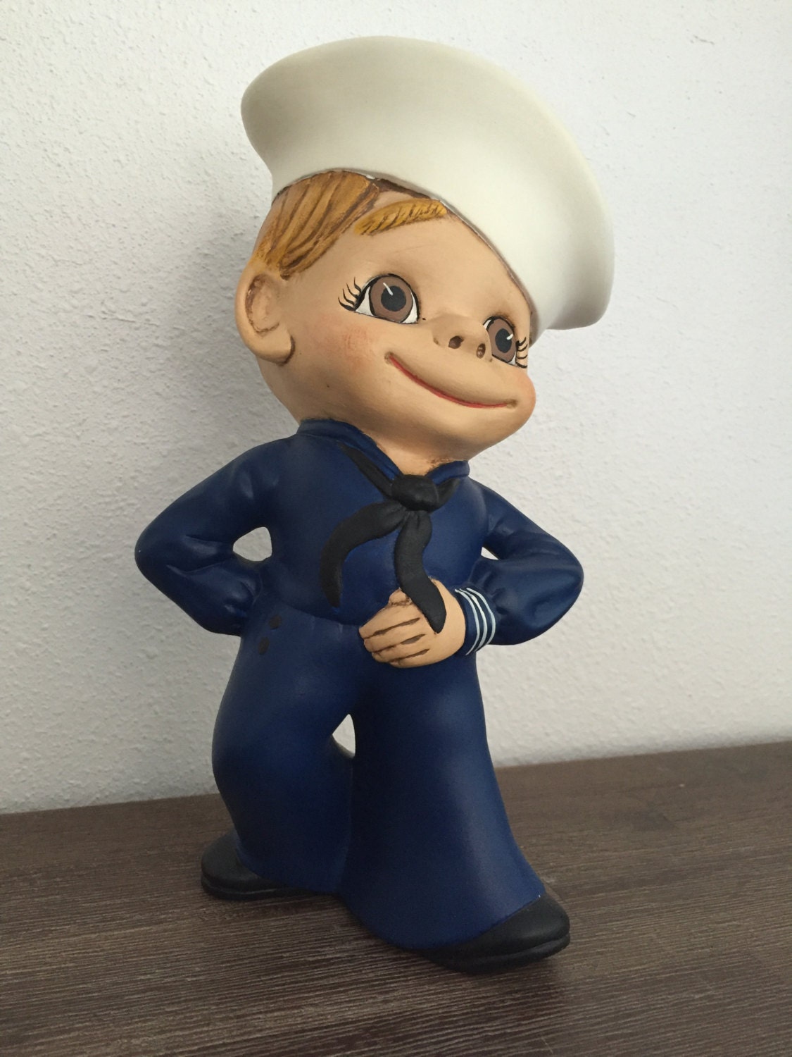 Hand Painted Ceramic Sailor Boy Figurine Sailor Boy Statue