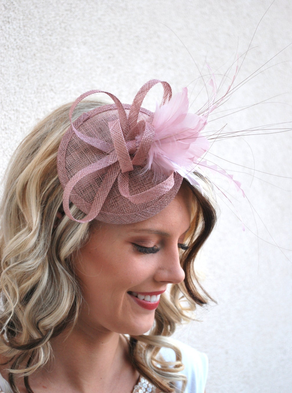 Heather Pink Fascinator Tea Party Hat Church Hat Derby Hat