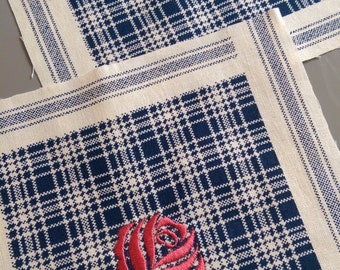 Machine Embroidery Squares Embroidered Quilt Blocks Insertions Sewing Fabric Blocks, 2 Squares