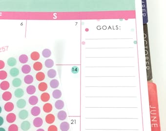 Transparent Date Dot Planner Sticker, Clear Planner Sticker, Clear Dot Stickers, 1257