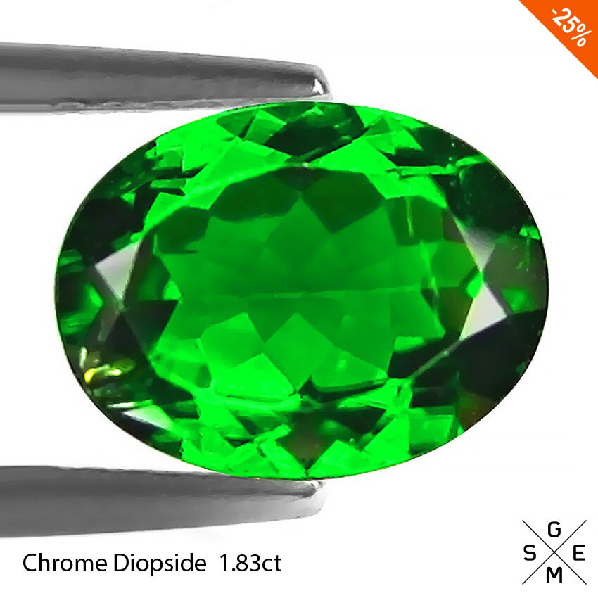 Chrome Diopside gemstone 1.83ct. Resplendent Natural stone