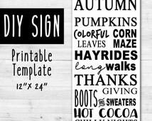 Unique fall subway art related items | Etsy