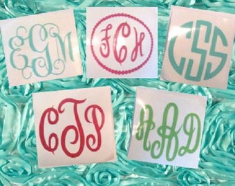 2 inch Monogram Decal, Planner Sticker, Tumbler Decal, Window Decal, Phone Decal, Swell Bottle Decal, Vinyl Decal, Gift for Her