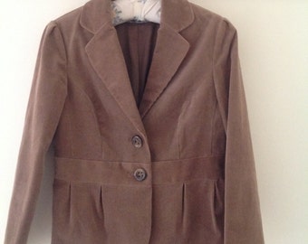 80's vintage brown cord cropped jacket, ladies corduroy riding jacket, ladies vintage coat