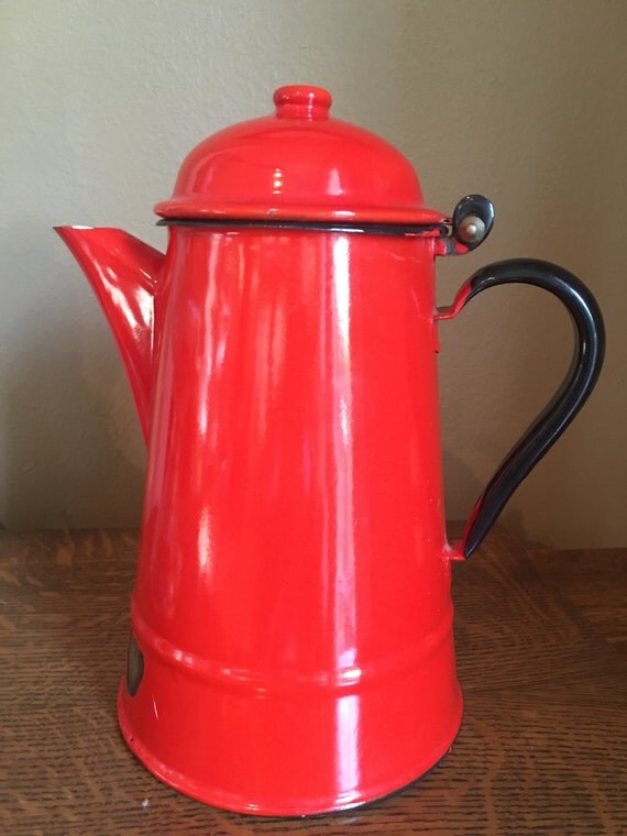 Kettle Polland Kettle Red Kettle Tea Pot Farmhouse Decor