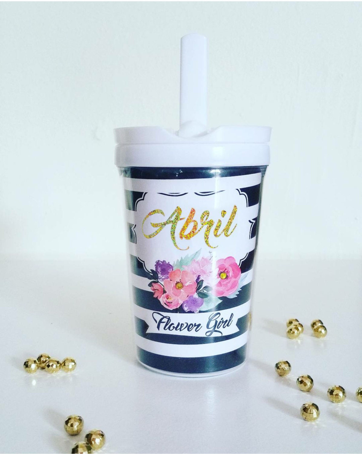 Flower Girl Sippy Cup Personalized kids tumbler Flower Girl