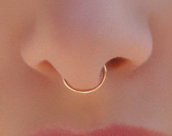 FAKE Septum Ring - 14K Yellow Gold Filled - Fake Piercing - Faux Septum Ring - Septum Fake Piercing - Fake Piercings - Fake Nose Piercing