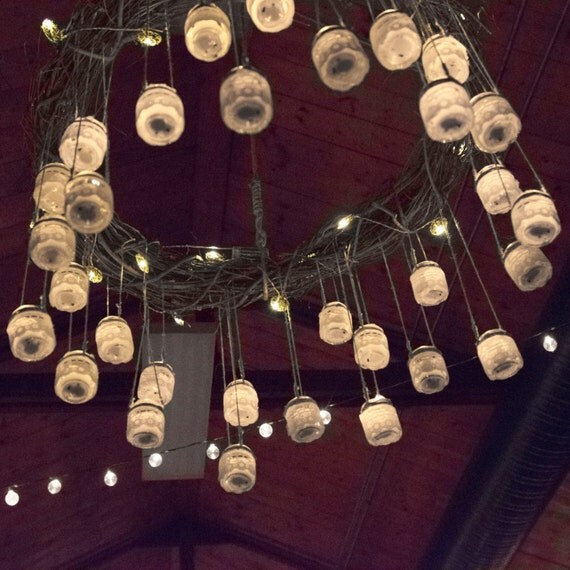 Rustic Chandelier with Battery Operated Lighting