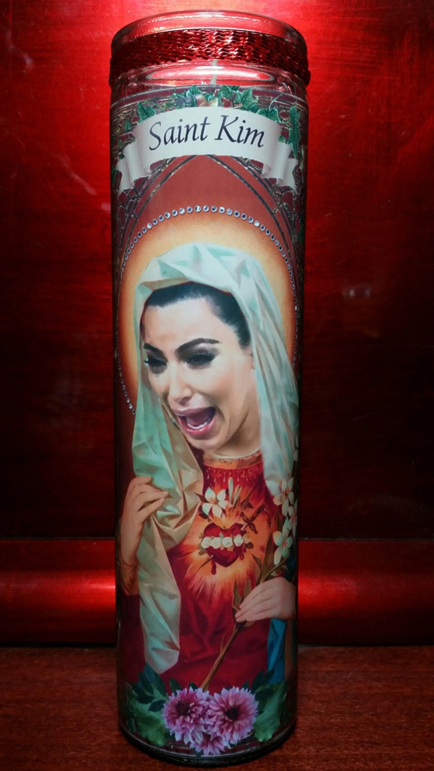Crying Kim K Celebrity Saint Prayer Candle