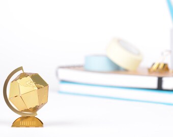 Miniature world globe, brass model kit