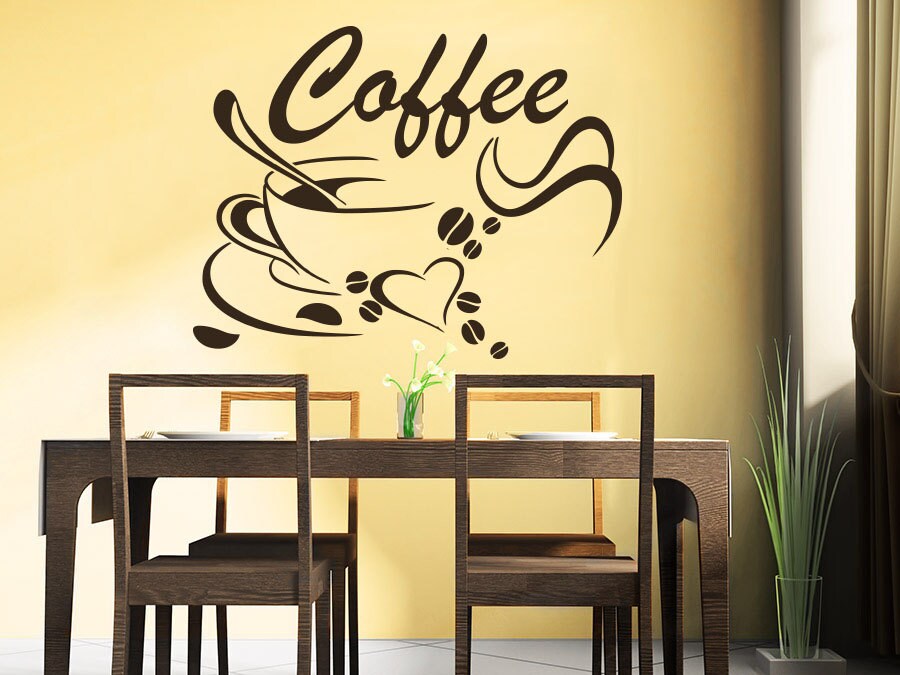 Coffee Beans Wall Decals Coffee Cup Decal Cafe Drinks Kitchen