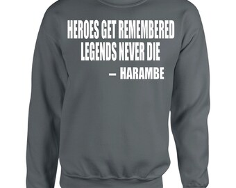 Harambe Unisex Sweater, Funny Clothing, Humor Sweater, RIP Harambe, Harambe Unisex Sweater, 6 Colors, Size Small - 3XL, Fall Fashion,Harambe