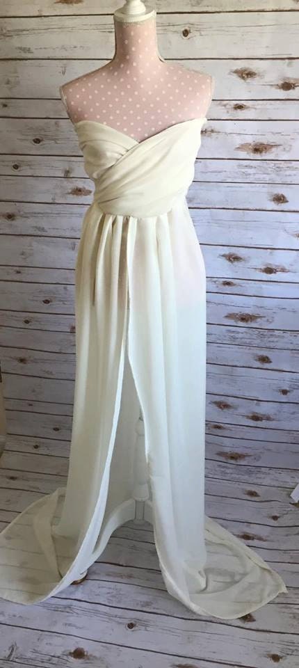 ivory chiffon gown