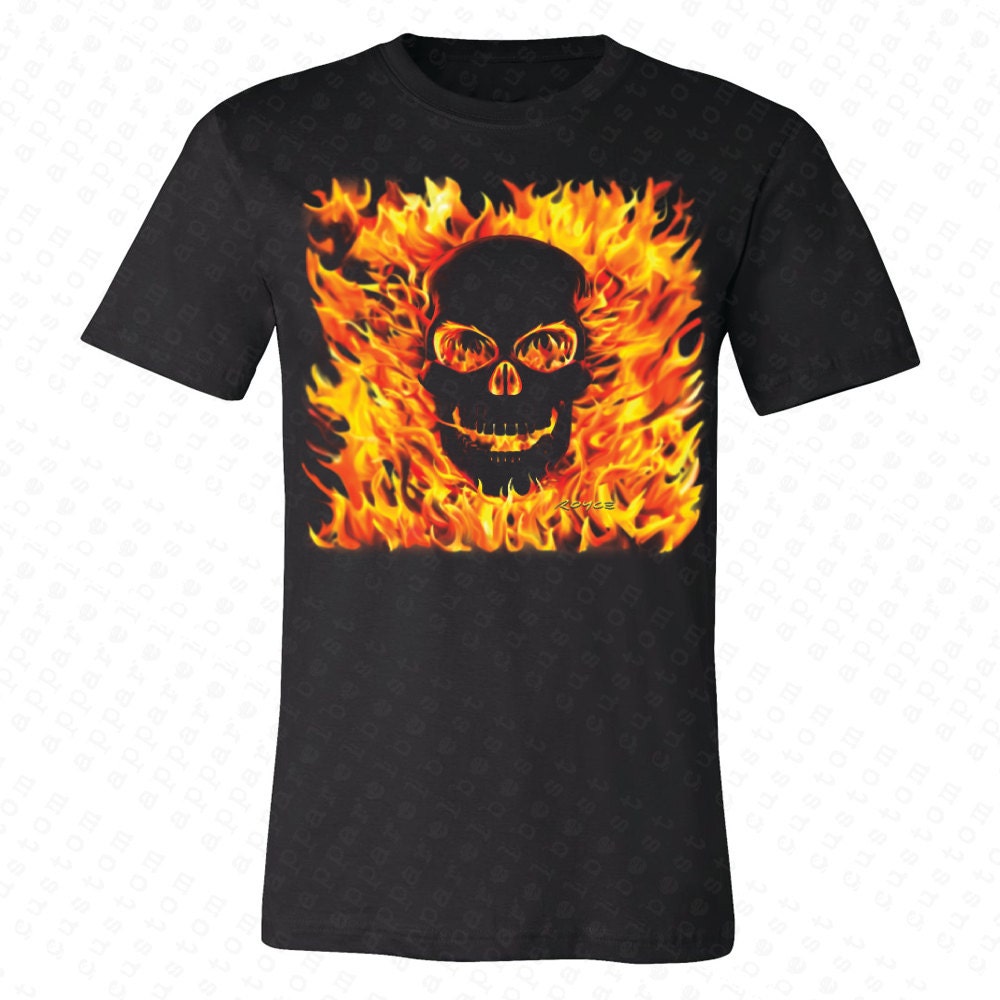 fire skull t shirt