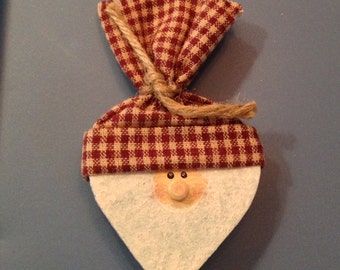 Santa with Red and Whited Checked Hat