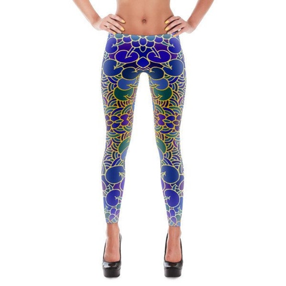 YOGA ART Leggings / Bold Beautiful Boho Printed Pants / Funky