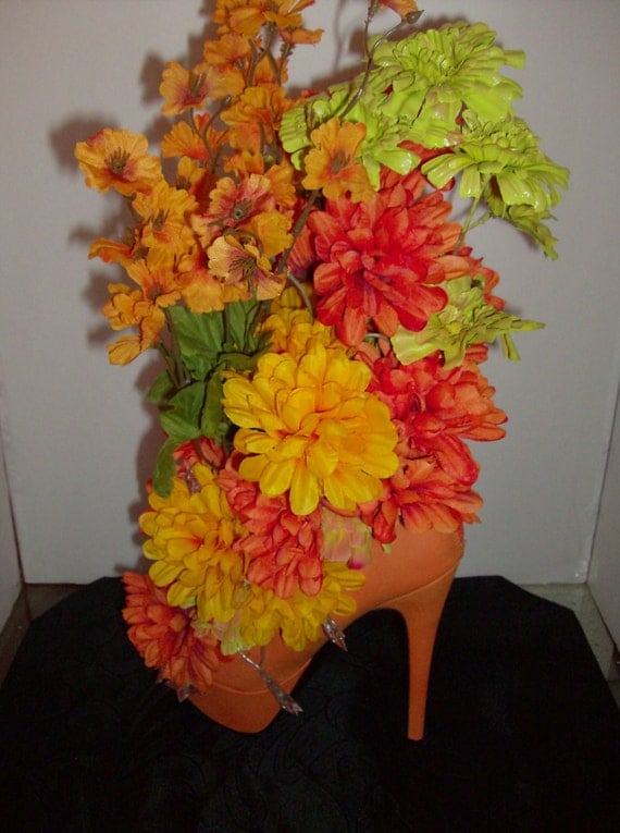 Items similar to Tropical Floral Arrangement High Heel