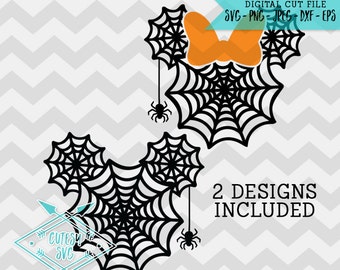 Mickey Minnie Spiderwebs - SVG, Disney, Digital file, Silhouette Studio, DXF, PNG, Cricut Cutting, Web, Halloween, Mouse, Micky, Spider