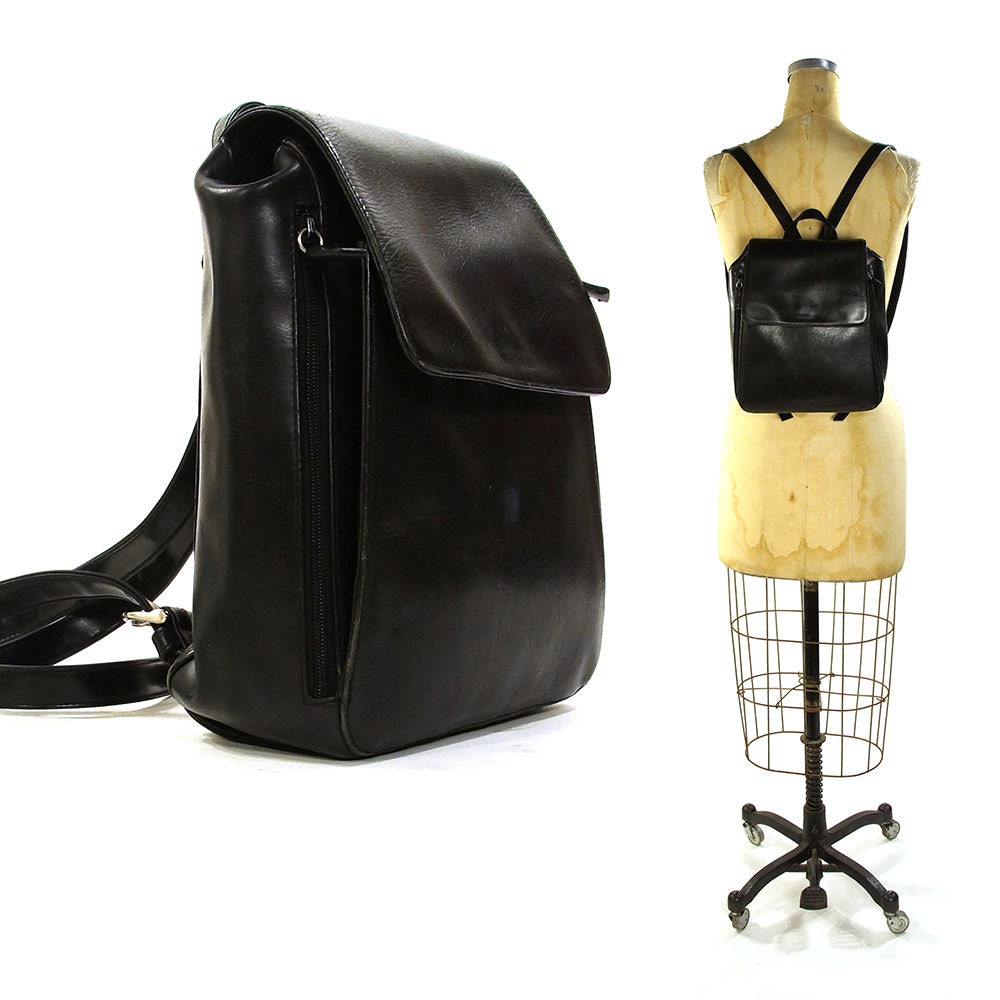 leather black back pack