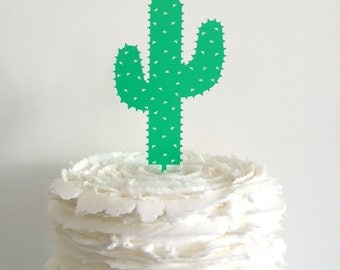 Painted Desert Cactus Cake Topper - Palm Springs Bachelorette - Acrylic Cake Topper - Desert Wedding