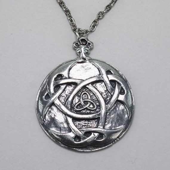 Items similar to Lugh's Shield Pendant Necklace, Celtic, Antique Silver ...