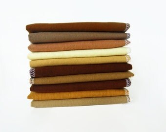 10 Cloth Napkins - Brown Mix Reusable Paper Towels - Everyday Casual Napkins - Unpaper Towel - Flannel Napkin - Natural Decor - 10 x 12 cb