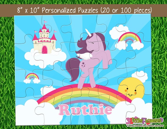 personalized unicorn puzzle personalized 8 x 10 puzzle
