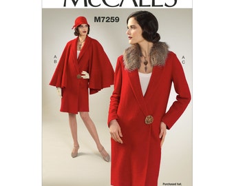 Retro Misses Jacket and Detachable Cape - 1927 The Archive Collection - McCall's M7259 - Sizes: 6 -8 -10 -12 -14 or 14 -16 -18 -20 -22
