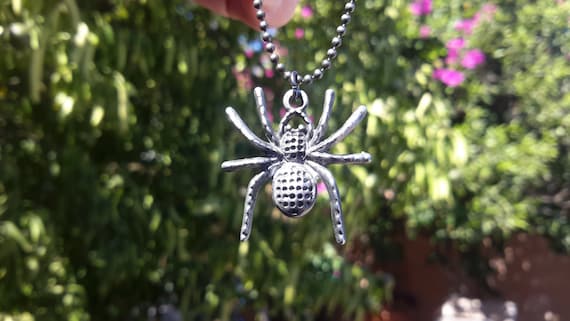 Spider Necklace & Earrings Set | Bronze, Copper, Gunmetal Creepy Charm Necklace
