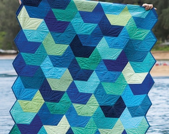 SPLASH Quilt Pattern - Jaybird Quilts - Hex N More Pattern - Modern Quilt Pattern - Contemporary Quilt Pattern - Fat Quarter Friendly