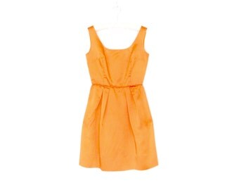 60s Mini Dress * Vintage 1960s Dress * Tangerine Dream Satin Dress * Small