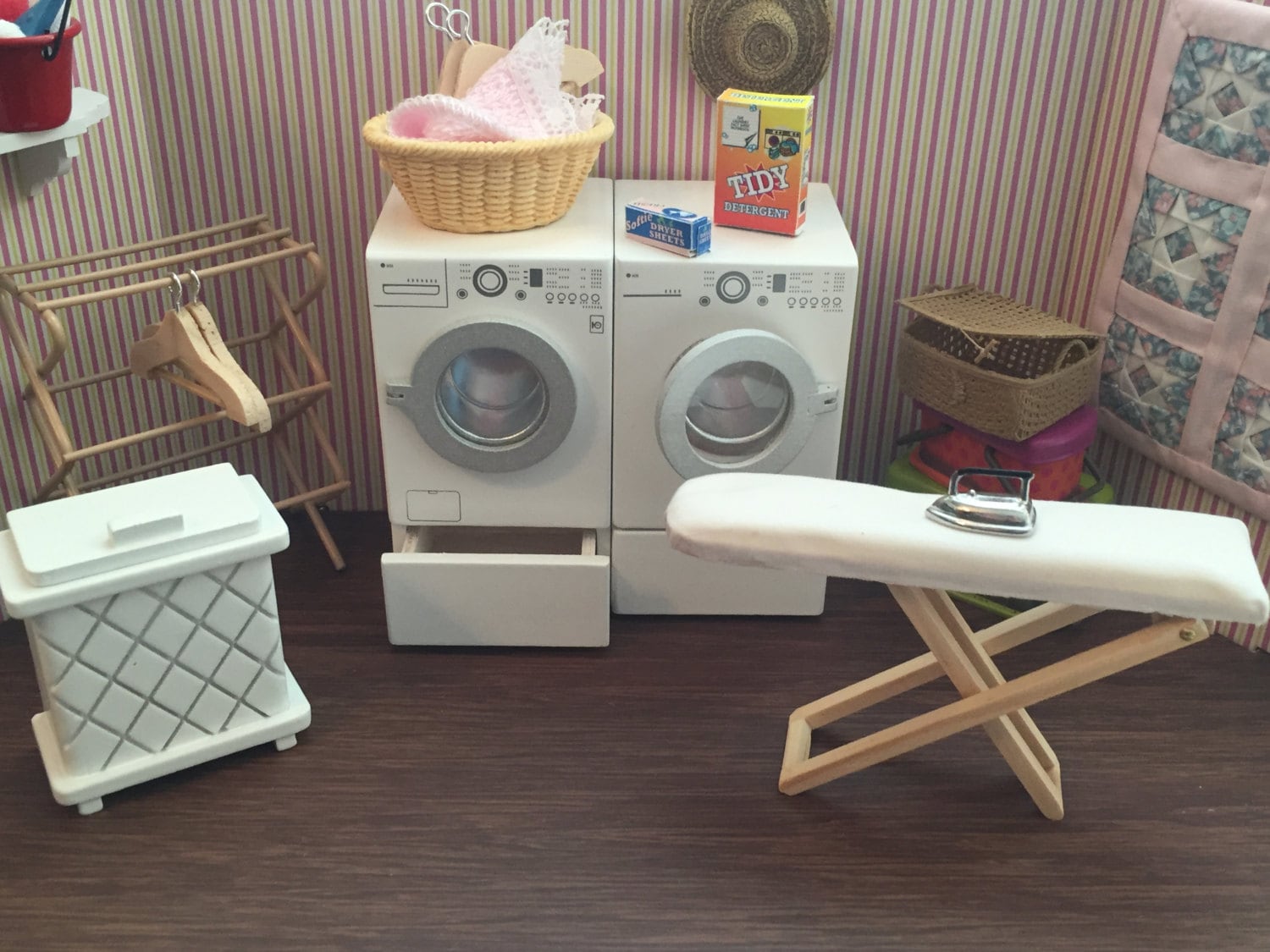 Miniature Laundry Room Set Dollhouse 112 Scale Miniatures 5
